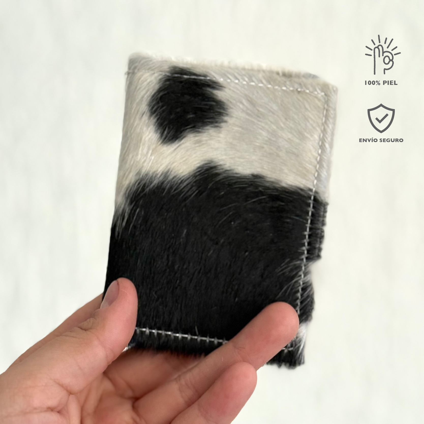 TARJETERO PIEL PELO DE VACA