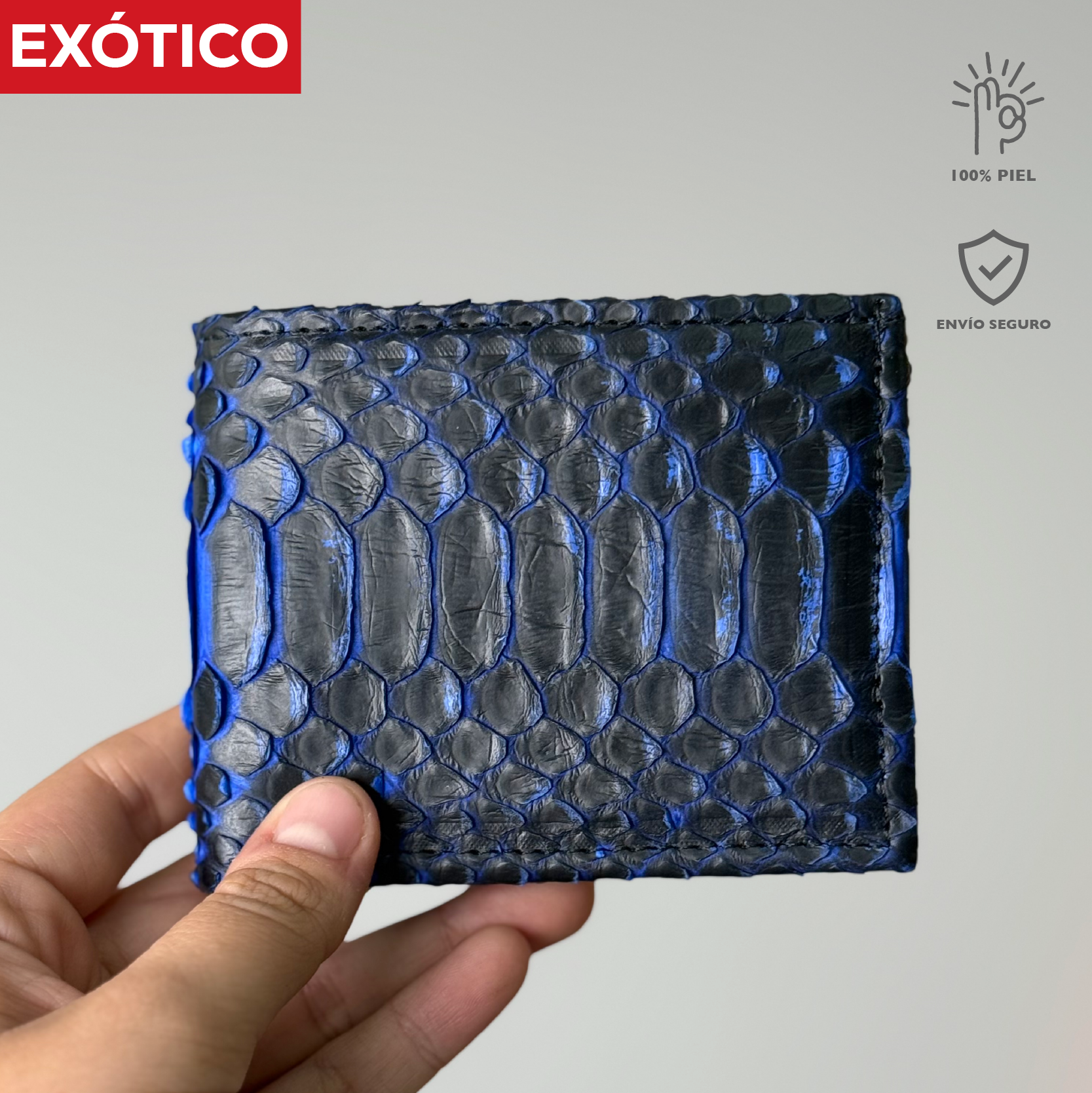 CARTERA SERPIENTE  BLUE