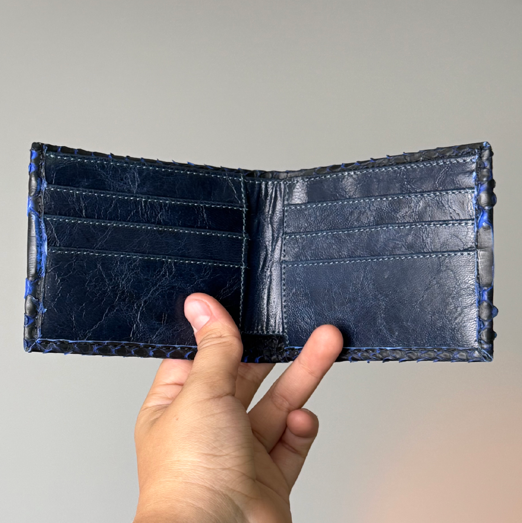 CARTERA SERPIENTE  BLUE